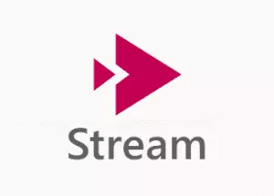 Logo of the Microsoft Stream App that shows one small arrow and large arrow pointing to the right in red.