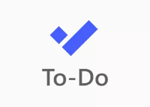 The logo of The Microsoft To-Do application which shows a blue tick above the words To-Do