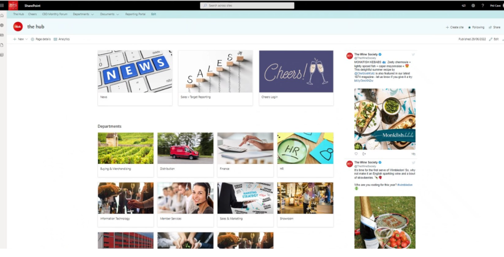example of a modern intranet