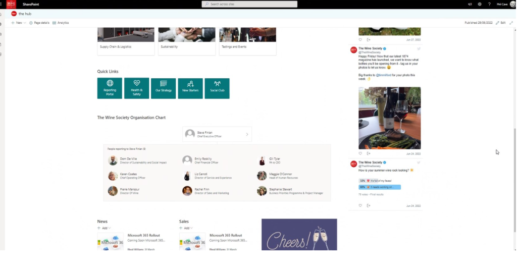 example of a modern intranet