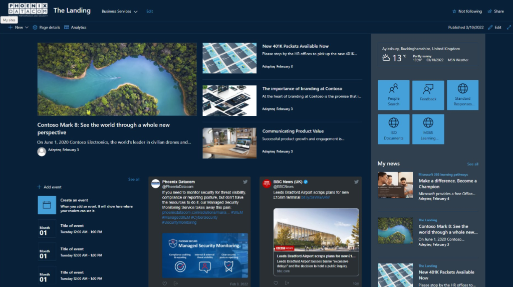 example of a modern intranet