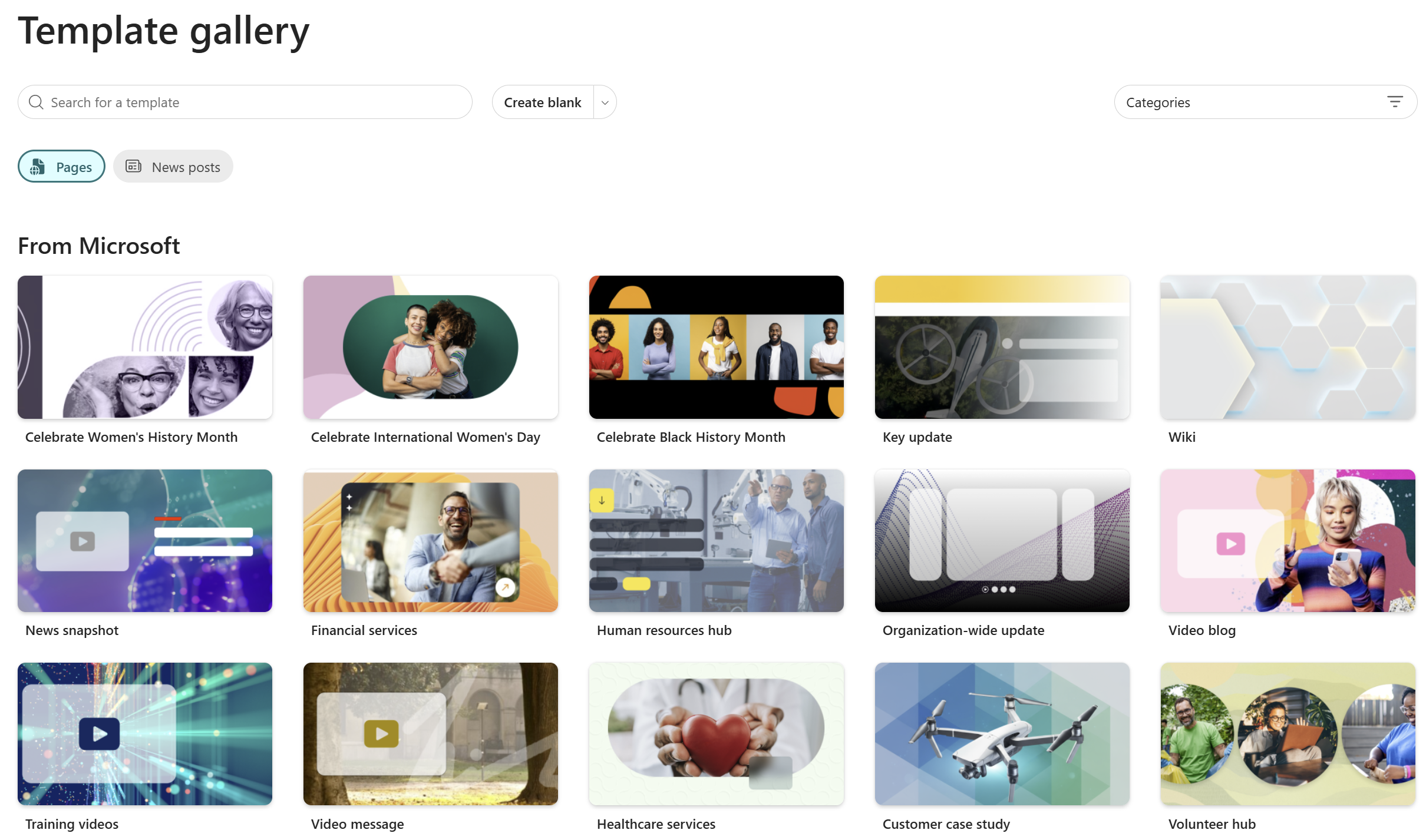 SharePoint Template Gallery